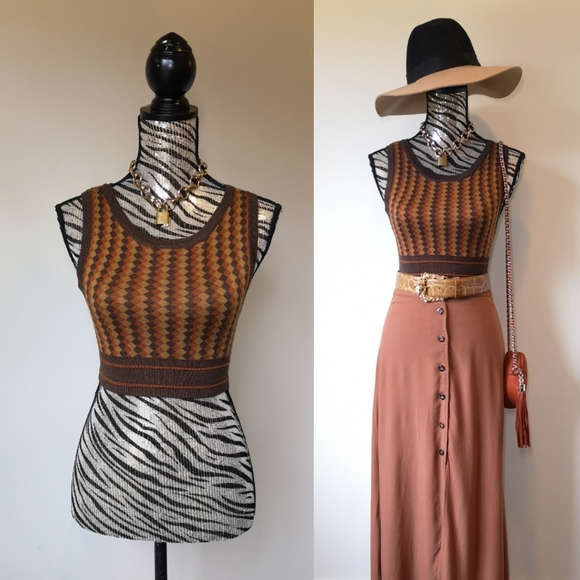 Yves Saint Laurent Sweaters - Vintage YSL checkered knit cropped Sweater vest